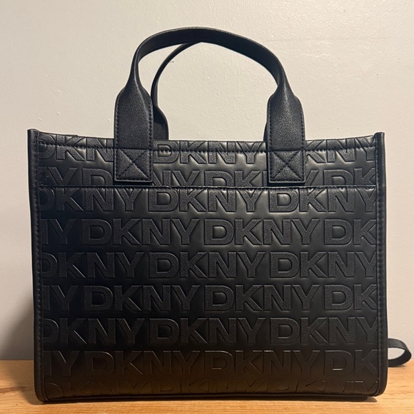 DKNY Black Logo Embossed Handbag - Picture 2 of 5